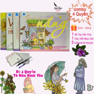 Sách-Combo 4 Quyển Tô Màu Bình Yên – Khám Phá Những Khoảnh Khắc An Lành Và Hạnh Phúc-Kèm Quà Tặng