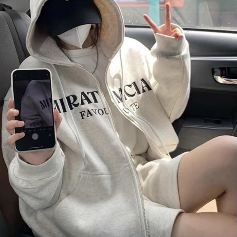 Áo hoodie zip nỉ nữ form rộng MIRAT-MCIA, ao khoác nỉ có mũ Unisex siêu mềm, Phong Cách Hàn Quốc Hot