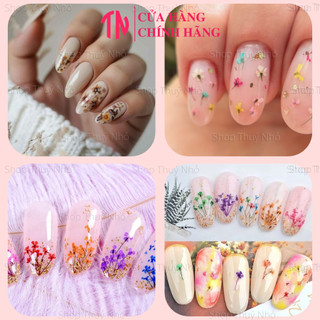 Sticker hình dán móng tay hoạ tiết cánh hoa lụa, hoa khô nhí phong cách nhẹ nhàng phụ kiện trang trí móng tay nail