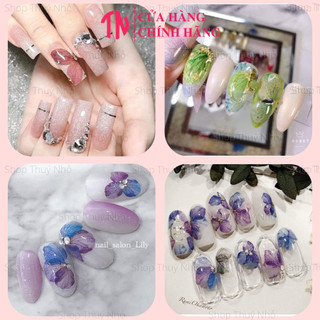 Sticker hình dán móng tay hoạ tiết cánh hoa lụa, hoa khô nhí phong cách nhẹ nhàng phụ kiện trang trí móng tay nail