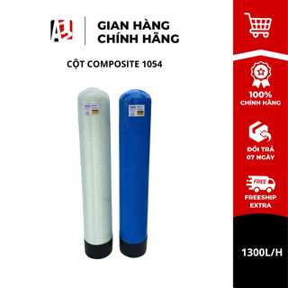 Vỏ Cột Lọc Composite 1054 + Van Tay 5 Cửa Slanper Lọc Nước Giếng Khoan, Nước Máy Nhiễm Canxi