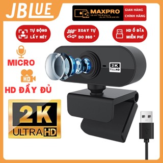JBLue Webcam 2K/1080P Livestream, mic giảm ồn Trợ sáng cực tốt, Máy tính USB Cho PC Laptop