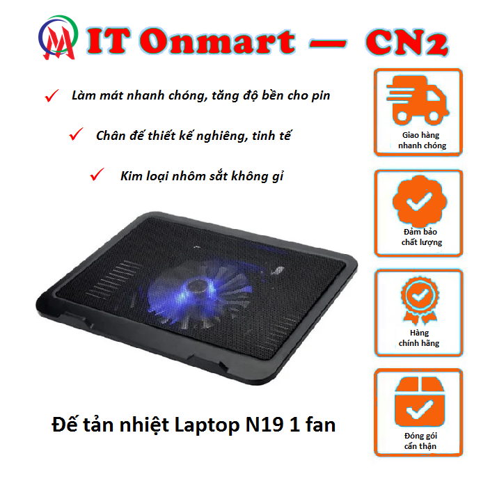 Đế tản nhiệt cho Laptop N19 1 fan đế tản nhiệt Laptop Cooler Master