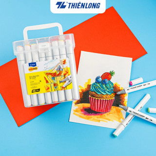 Bút Sơn Màu 2 Đầu Marker Acrylic Thiên Long - Chống Nước vẽ trên mọi chất liệu