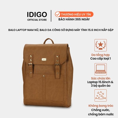 Balo đựng laptop 15.6 inch, ba lô công sở nam nữ nắp gập IDIGO UBP2 - 6031