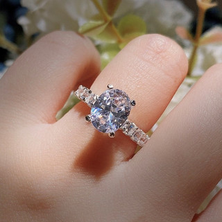KL0099OVAL Nhẫn Bạc Nữ Eternita Ovale Đai Full Tấm 2.5ly Đá Chủ Oval Cut 9.0ly by Kylan Silver