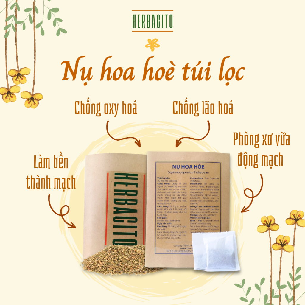 Herbacito - Nụ hoa hoè - túi lọc