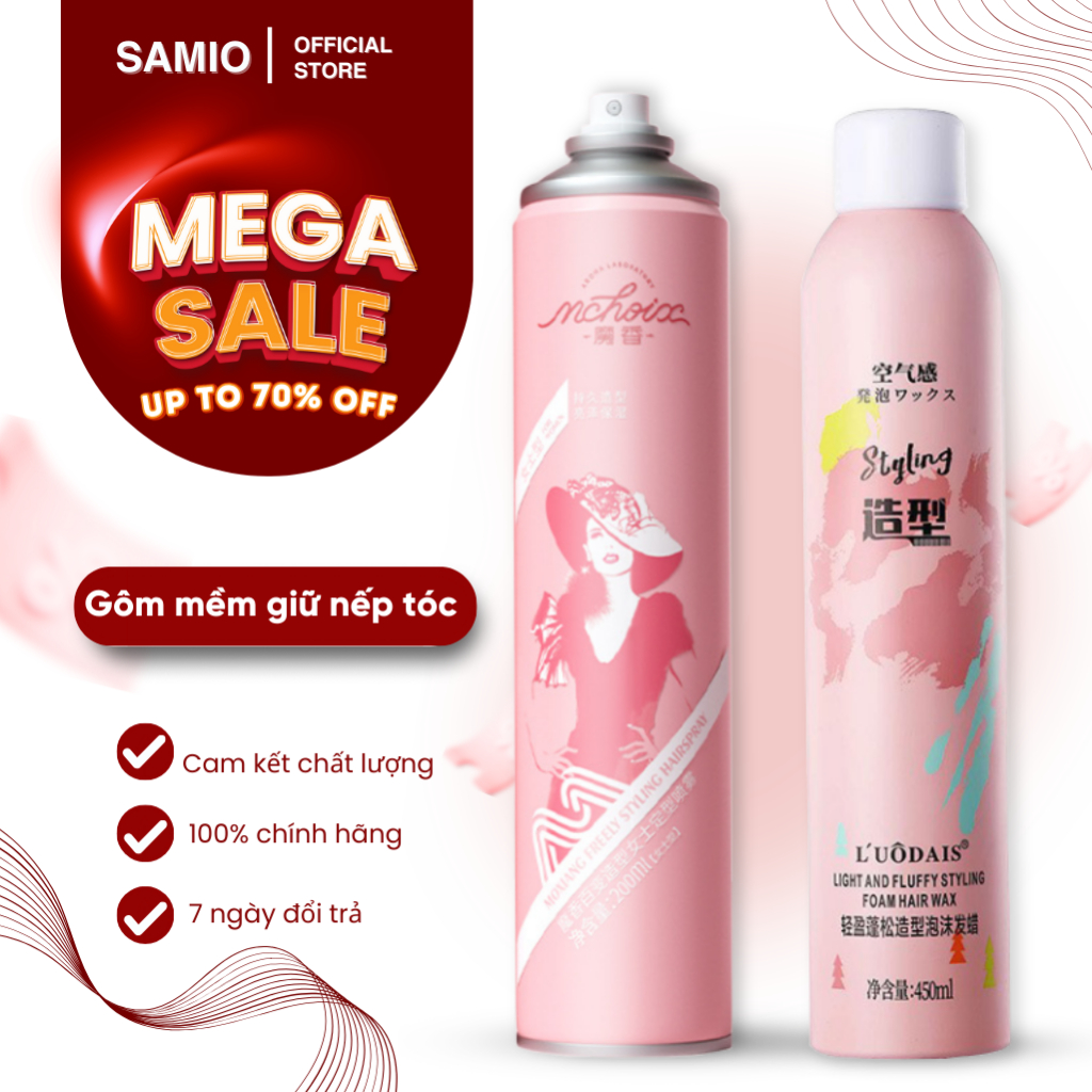 Gôm Mềm, Keo Xịt Giữ Nếp Tóc Nam Nữ, Keo Bọt Tạo Kiểu Tóc Xoăn Nam Nữ Mềm, Giúp Giữ Nếp Tóc Khi Tạo 