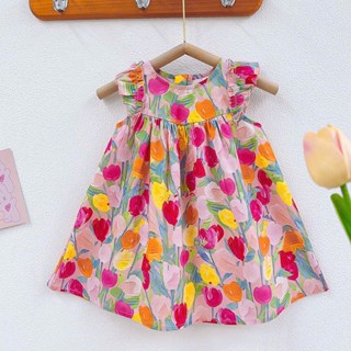   Miến Ship  Váy bé gái nhiều họa tiết váy công chúa váy 2 dây cho bé gái váy mặc tết cho bé đầm bé gái mùa hè 