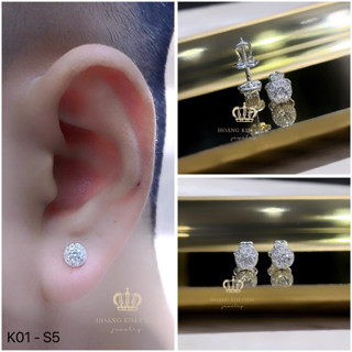 Bông tai nụ bạc nam nữ Hoàng Minh Châu Jewelry - bộ sưu tập khuyên tai nam nữ chuẩn bạc cao cấp