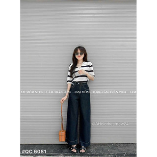 Quần jean suông nấm mac da