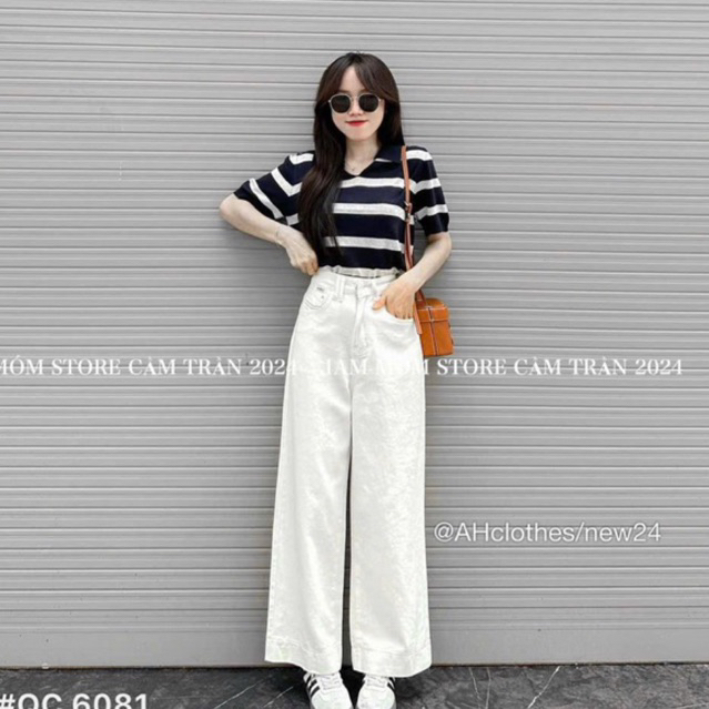 Quần jean suông nấm mac da