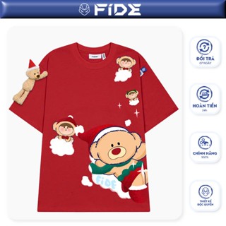  Áo thun JoyBear FIDE TEEDY phông cotton unisex nam nữ Form rộng cổ tròn đính gấu - AT127  TẶNG GẤU  