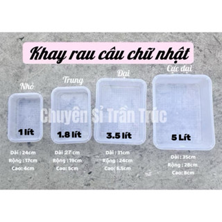 [KHÔNG NẮP] Khay nhựa chữ nhật đựng thạch, khuôn rau câu chữ nhật, khuôn bánh flan , thực phẩm, khuôn rau câu bằng nhựa