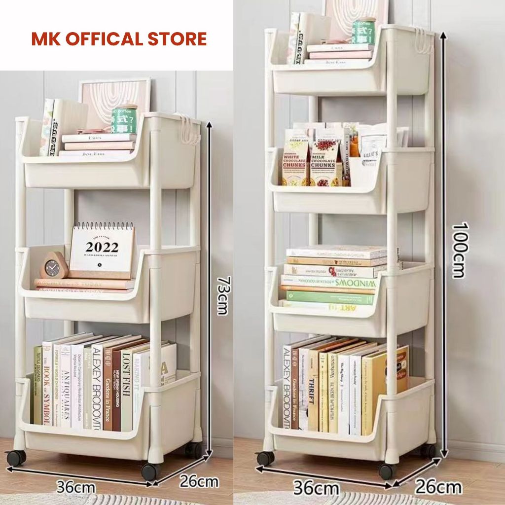 Kệ đựng đồ có bánh xe, kệ để đồ đa năng 3/4/5 tầng chuyên dùng cho học sinh sinh viên, mẹ bỉm sữa, spa, tiệm nail