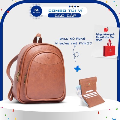 Combo balo nữ mini thời trang FADODA FBA6 và ví cầm tay nữ FVN07
