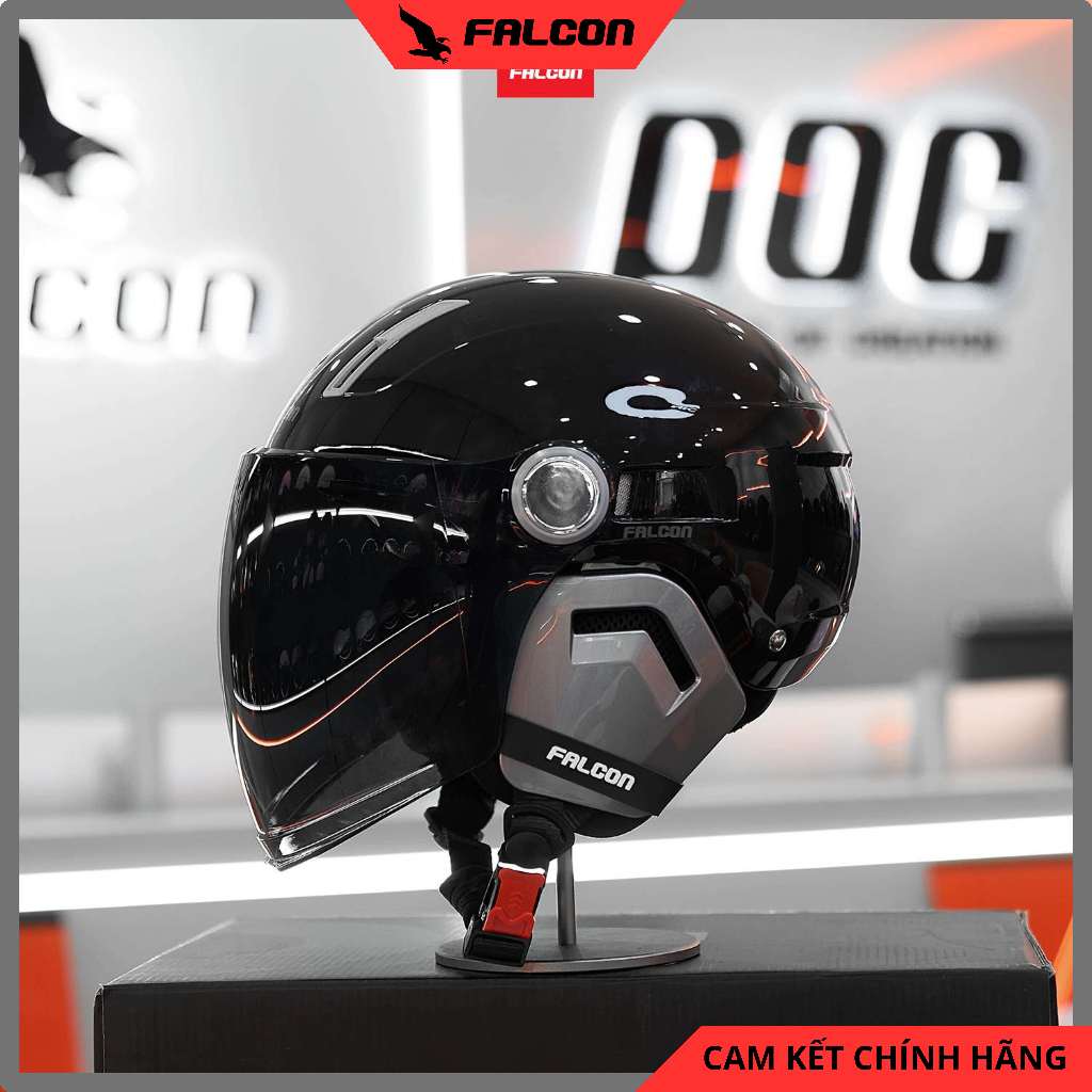 [Hỏa Tốc HCM] Nón Bảo Hiểm Nữa Đầu Falcon F17 Chính Hãng