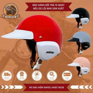 Mũ Bảo Hiểm Napoli 3/4 [CHÍNH HÃNG][FREESHIP] - Nón Bảo Hiểm Napoli N039 Nhật