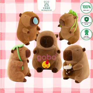 Gấu bông Capybara chảy mũi đáng yêu, Chuột lang nước đeo balo rùa lông siu mượt quà tặng sinh nhật  K10T2
