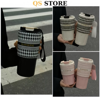 Ly Giữ Nhiệt Cao Cấp Sitarayuri Uống Trực Tiếp Cốc Giữ Nhiệt Hoa Văn Kèm Dây Cầm Tay Tiện Lợi COC35