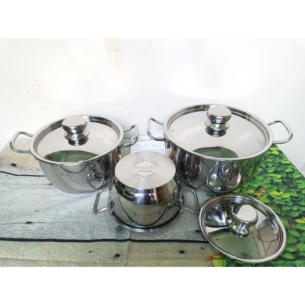 Bộ 3 nồi inox Fivestar vung inox