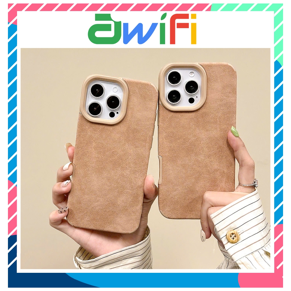 Ốp Lưng Iphone TPU Da Nâu Chống Sốc basic 6/6splus/7/8/plus/x/xs/11/12/13/14/15/16/pro/max/plus/prom