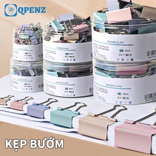  Kẹp tài liệu QPENZ ghim giấy nhiều màu đủ kích thước đuôi dài kim loại siêu bền đa năng 