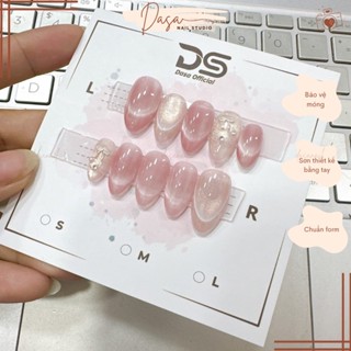 MÓNG TAY GIẢ form hàn quốc Dasa thiết kế nail box mắt mèo fench họa tiết xinh xắn nhẹ nhàng MT223 TẶNG KEO DÁN MÓNG