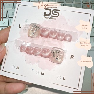 Móng chân giả NGẮN màu mắt mèo ánh trăng nail box chân GIÁ RẺ đẹp đơn giản tặng keo dán móng MC105