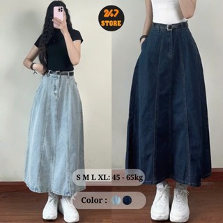 Chân váy jean bò ly xanh nhạt xanh đậm tôn dáng cho nữ