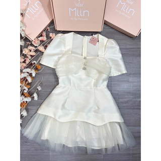 Váy tapta viền đá ngực lưới