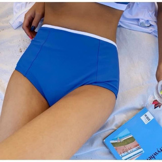 Set Bikini KAO 2 mảnh lưng cao phối viên trắng/đen/xanh