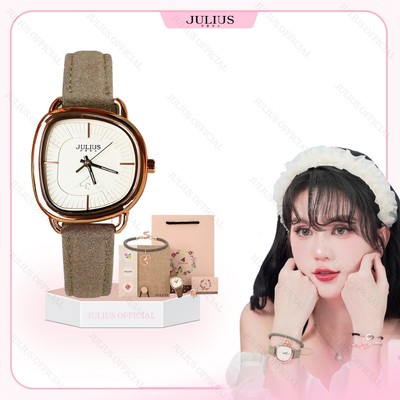 Bộ sản phẩm quà tặng, combo đồng hồ vòng tay, đồng hồ nữ Julius JA-1436 nâu | Julius Official