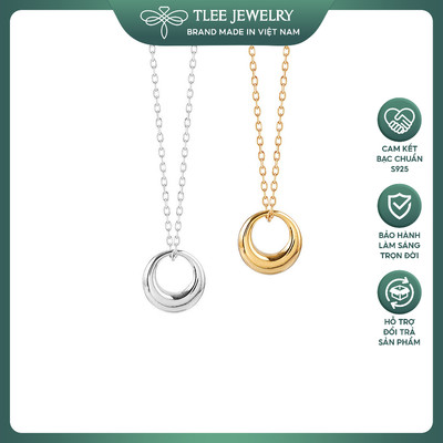 Dây chuyền bạc nữ TLEE mẫu mặt tròn dáng giọt nước TLEE JEWELRY D0190