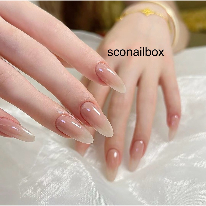 ( HỎA TỐC) S01 NAIL BOX OMBRE THẠCH NÂU NUDE SCONAIL BOX