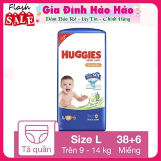 [L44 Miếng] Tã quần Huggies Skincare size L 38+6 miếng (Cho bé 9 - 14 kg)
