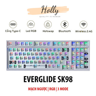 Kit Bàn Phím Cơ EverGlide SK98 | 3 Modes | Plate Nhôm | Kit bàn phím cơ ngon bổ rẻ | Kit phím cơ trong suốt