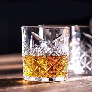 Bộ 6 Ly uống rượu Tây thủy pha lê vân hoa cao cấp 340ML, cốc uống rượu whisky glass