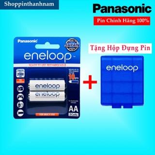 Pin Sạc Eneloop AA Panasonic 2000mAh Vỉ 2 Viên Chính Hãng - Tặng Hộp Đựng Pin Eneloop Xanh