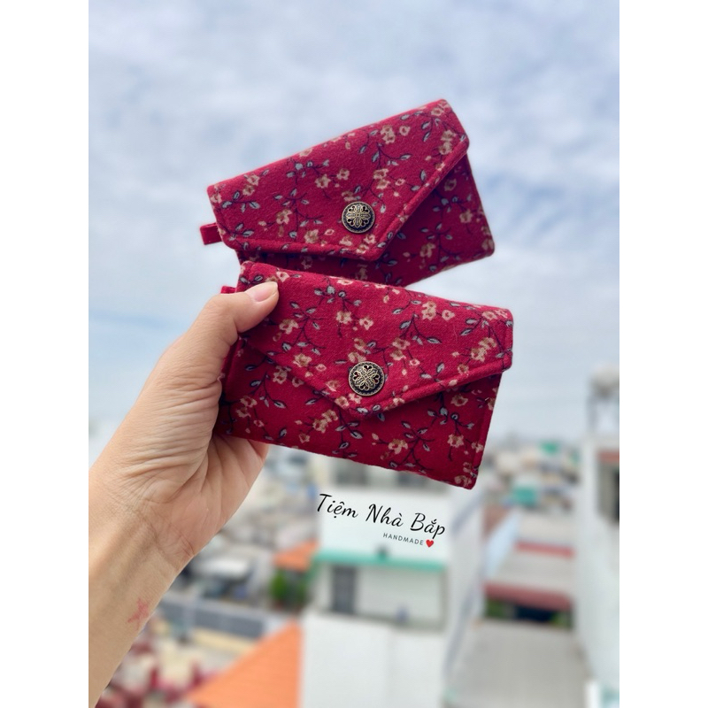 (SALE BỎ MẪU )ví vải cầm tay HandMade họa tiết  vintage xinh xắn Tiệm Nhà 🌽