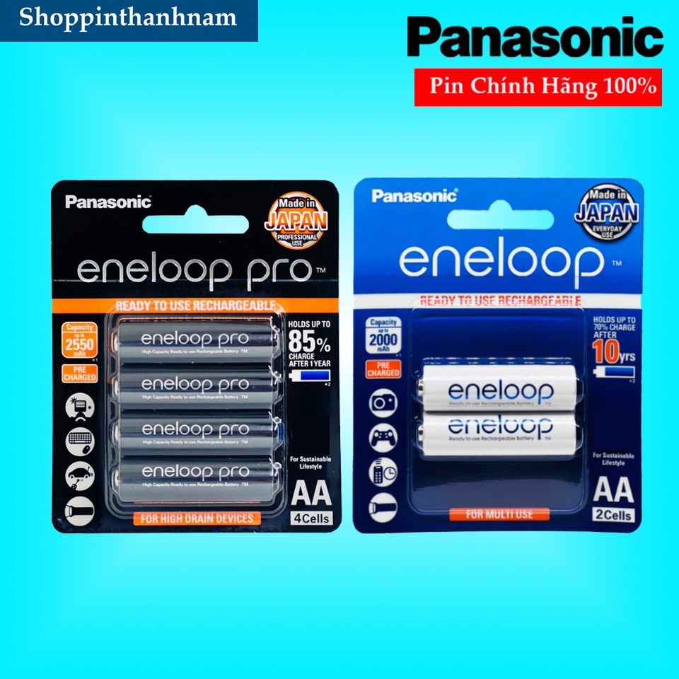 Pin Sạc Eneloop Panasonic AA / AAA Chính Hãng Dung Lượng Cao