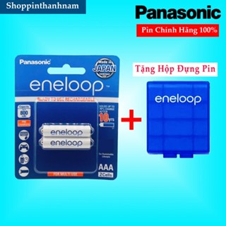  Pin Sạc Eneloop AAA Panasonic 800 mAh Vỉ 2 Viên Chính Hãng - Tặng Hộp Đựng Pin Eneloop Xanh 