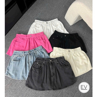  CHÂN VÁY JEANS XOÈ PHỒNG TRƠN FROM BASIC HÀNG QC MS269509 