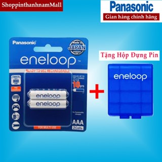 Pin Sạc Eneloop Panasonic AAA 800mAh Vỉ 2 Viên Chính Hãng - Tặng Kèm Hộp Đựng Pin Eneloop Xanh