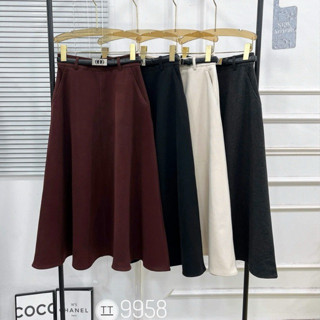  CHÂN VÁY DẠ XOÈ DÁNG DÀI KÈM ĐAI CÔNG SỞ HÀNG QCL1 MS311898 