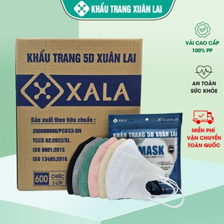  Thùng 600 Cái Khẩu trang 5D Xuân Lai 3 lớp kháng khuẩn chống giọt bắn chống tia UV bụi mịn 