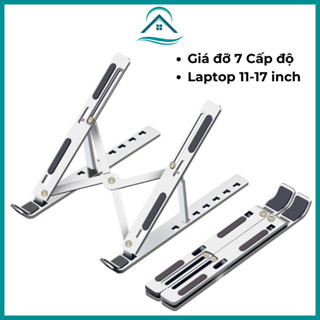 Giá đỡ Laptop, kệ để máy vi tính bằng nhôm có đệm chống trượt, điều chỉnh độ cao 7 cấp độ, kê laptop tới 17 inch