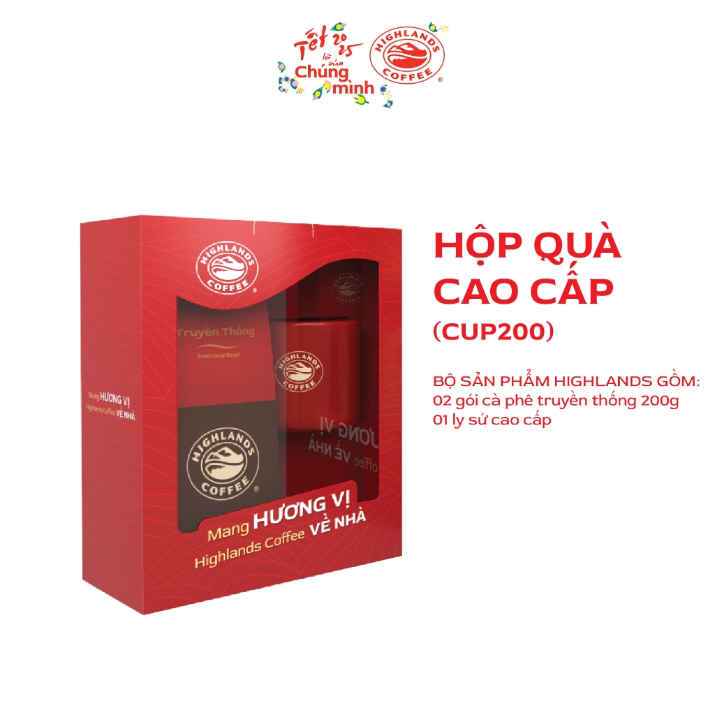 Hộp quà cà phê Truyền thống Highlands Coffee 200gr (CUP200)