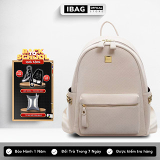 Balo Da Đi Học IBAG Balô Da Thời Trang Nam Nữ Cặp Da Pu Cao Cấp Ba Lô Da Cặp Đi Học Ulzzang Balo Đựng Laptop 14 Inh