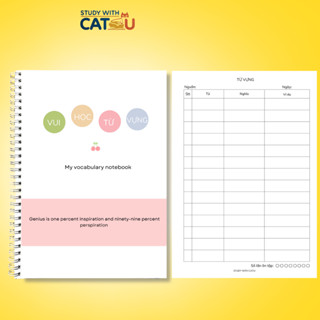 Sổ ghi từ vựng tiếng anh Layout khoa học study with catu Sổ siêu ghi nhớ từ vựng (B5)